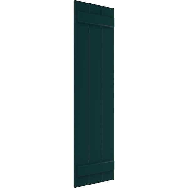 True Fit PVC Three Board Joined Board-n-Batten Shutters, Thermal Green, 16 1/8W X 46H